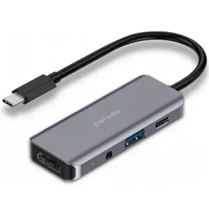 هاب ۴ پورت پرودو Porodo 4 in 1 HDMI 4K USB-C Hub PD-41CHB