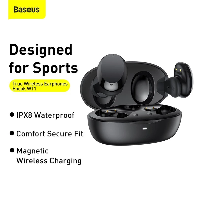 بررسی هندزفری بلوتوث دوگوش بیسوس Baseus W11 Encok True Wireless Earphones NGTW060001